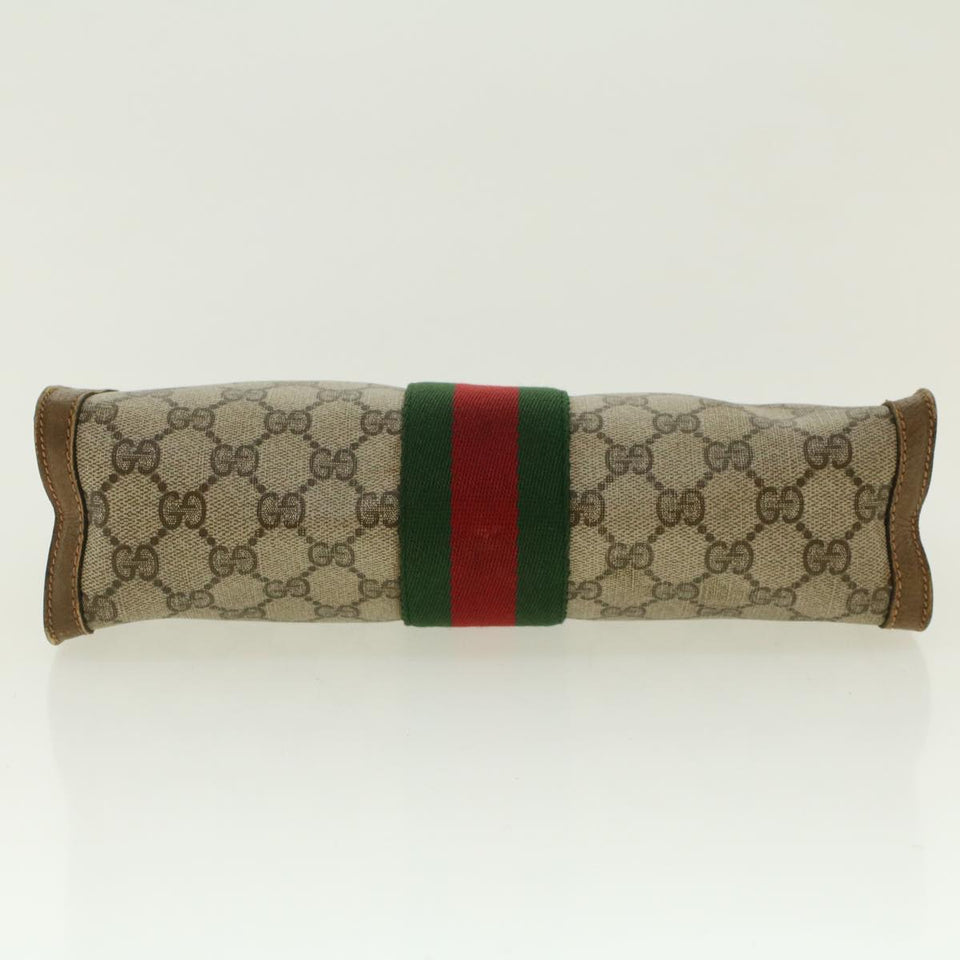 Gucci GG Canvas Web Sherry Line Clutch Bag Beige Red Green 89.01.002 yk6702