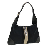 Gucci GG Canvas Sherry Line Jackie Shoulder Bag Black White 0014057 yk6735B