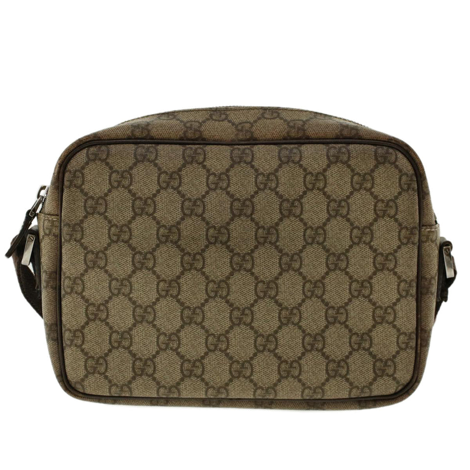 Gucci GG Canvas Shoulder Bag PVC Leather Beige 114291 yk6778