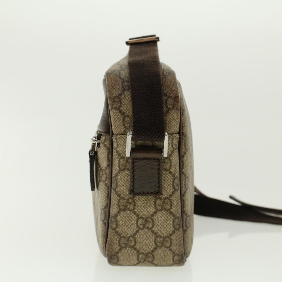 Gucci GG Canvas Shoulder Bag PVC Leather Beige 114291 yk6778