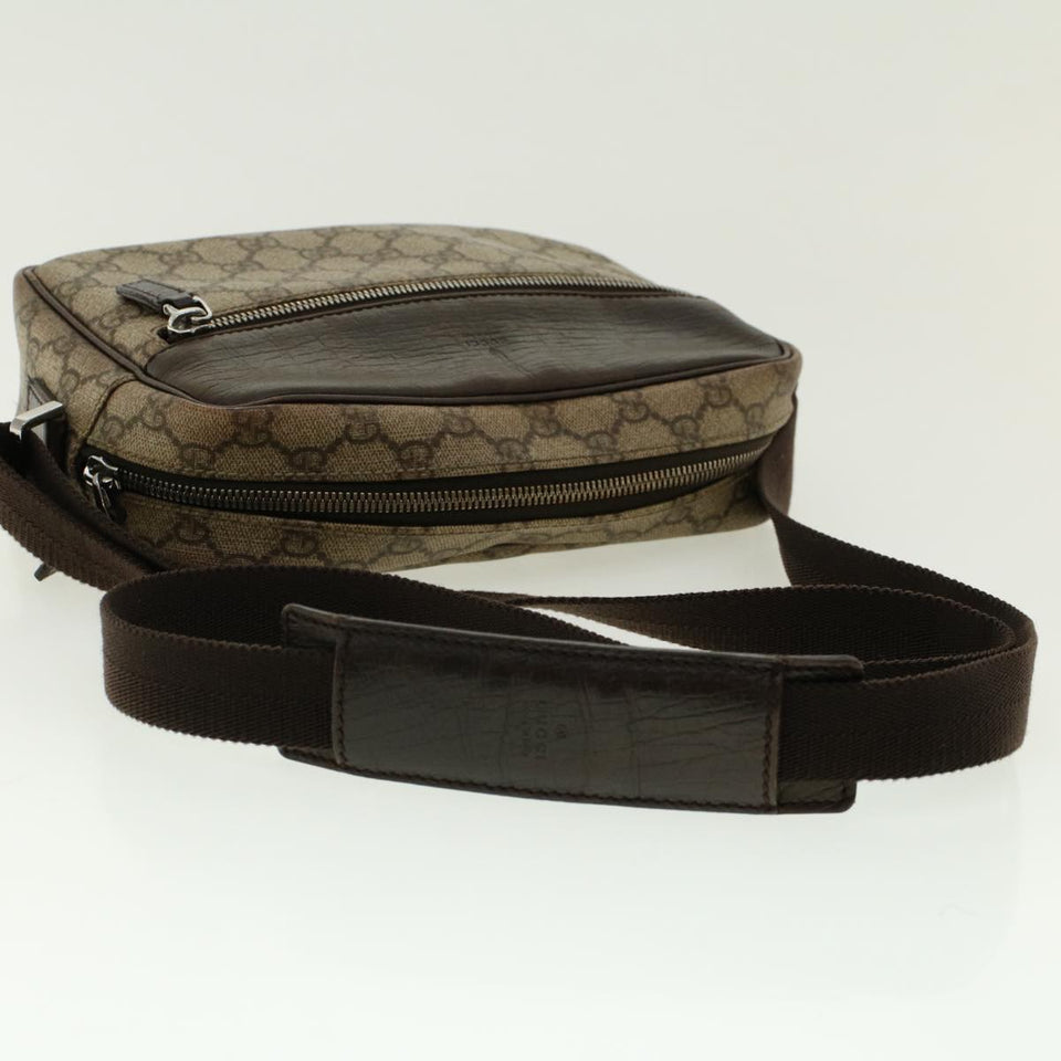 Gucci GG Canvas Shoulder Bag PVC Leather Beige 114291 yk6778