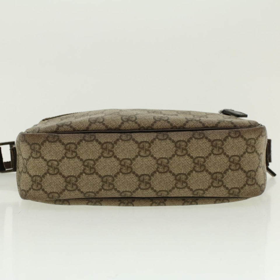 Gucci GG Canvas Shoulder Bag PVC Leather Beige 114291 yk6778