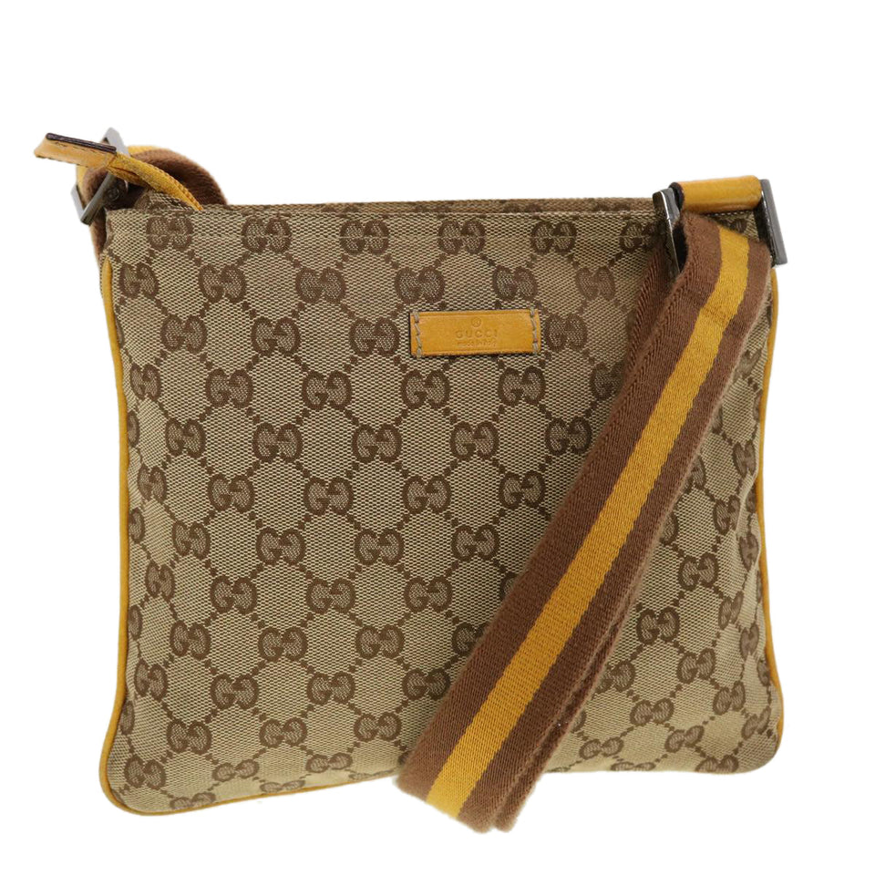 Gucci GG Canvas Sherry Line Shoulder Bag Beige Brown 146309 yk6879B