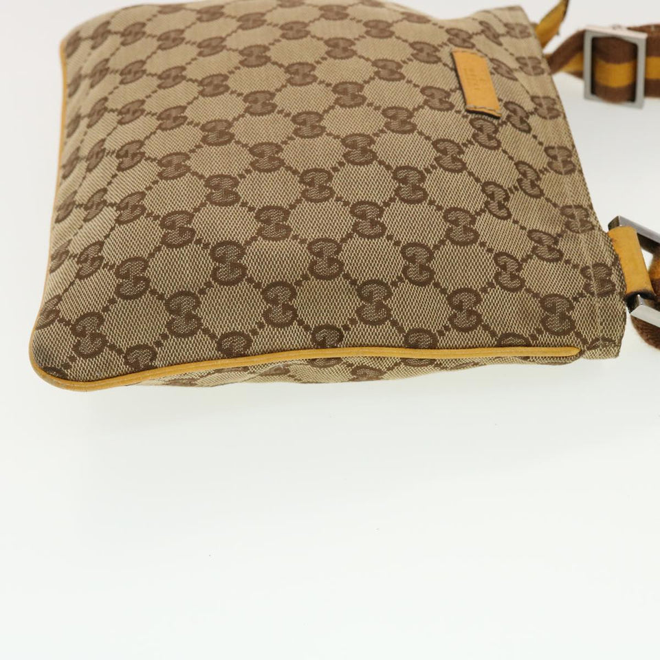Gucci GG Canvas Sherry Line Shoulder Bag Beige Brown 146309 yk6879B