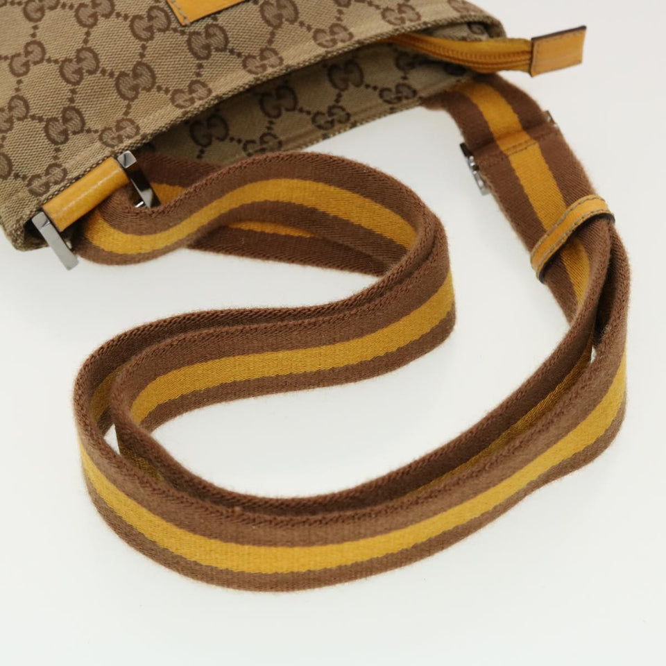 Gucci GG Canvas Sherry Line Shoulder Bag Beige Brown 146309 yk6879B