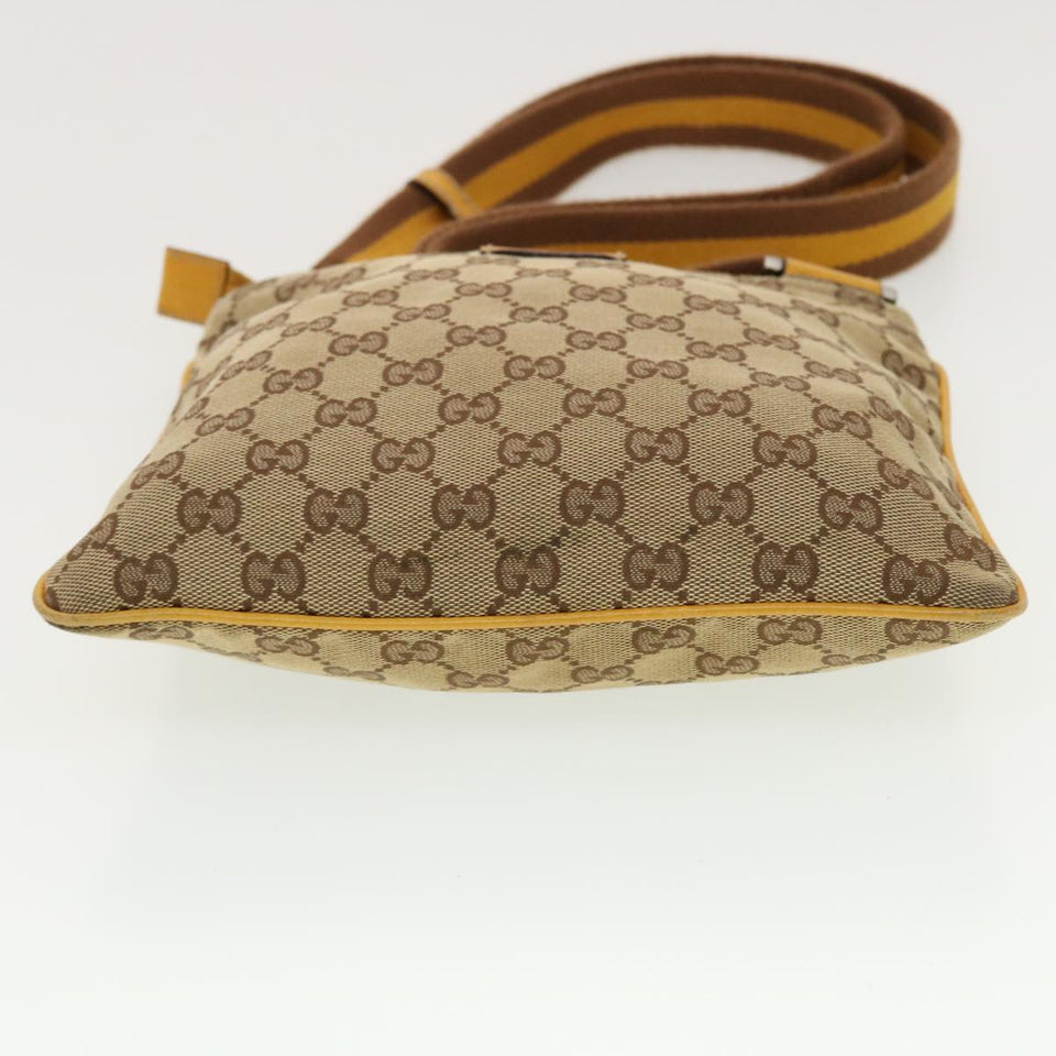 Gucci GG Canvas Sherry Line Shoulder Bag Beige Brown 146309 yk6879B