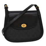 Gucci GG Canvas Turn Lock Shoulder Bag Coated Canvas Black yk6991B