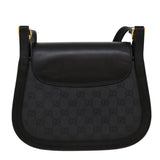 Gucci GG Canvas Turn Lock Shoulder Bag Coated Canvas Black yk6991B