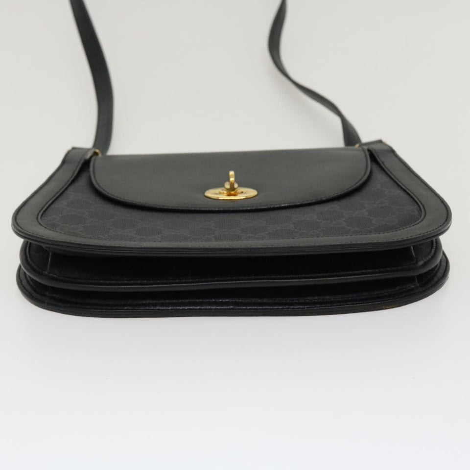 Gucci GG Canvas Turn Lock Shoulder Bag Coated Canvas Black yk6991B