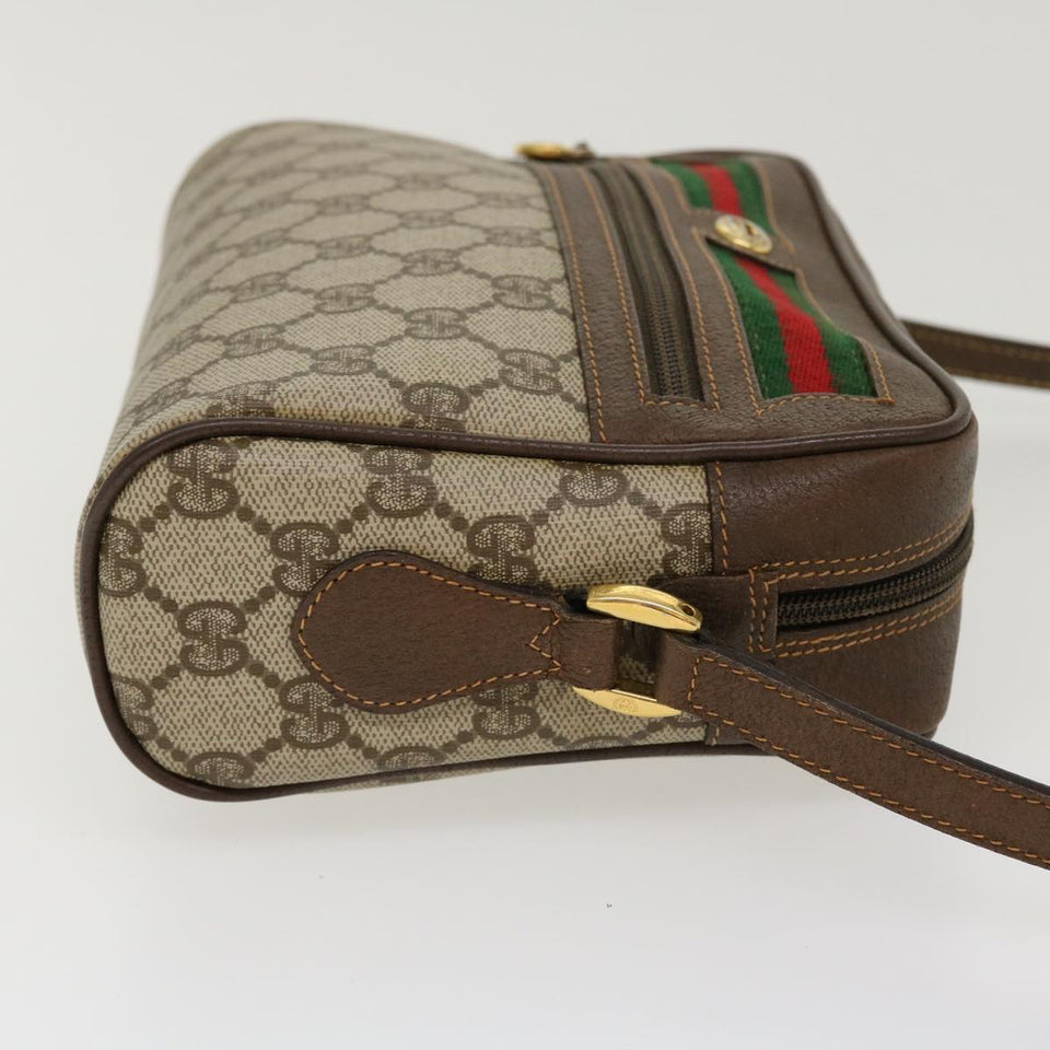 Gucci GG Canvas Web Sherry Line Shoulder Bag Beige Red 56.02.087 yk6994B