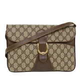 Gucci GG Canvas Shoulder Bag PVC Leather Beige yk6997B