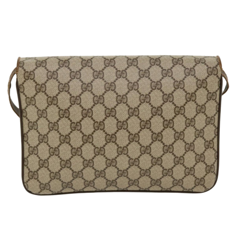 Gucci GG Canvas Shoulder Bag PVC Leather Beige yk6997B