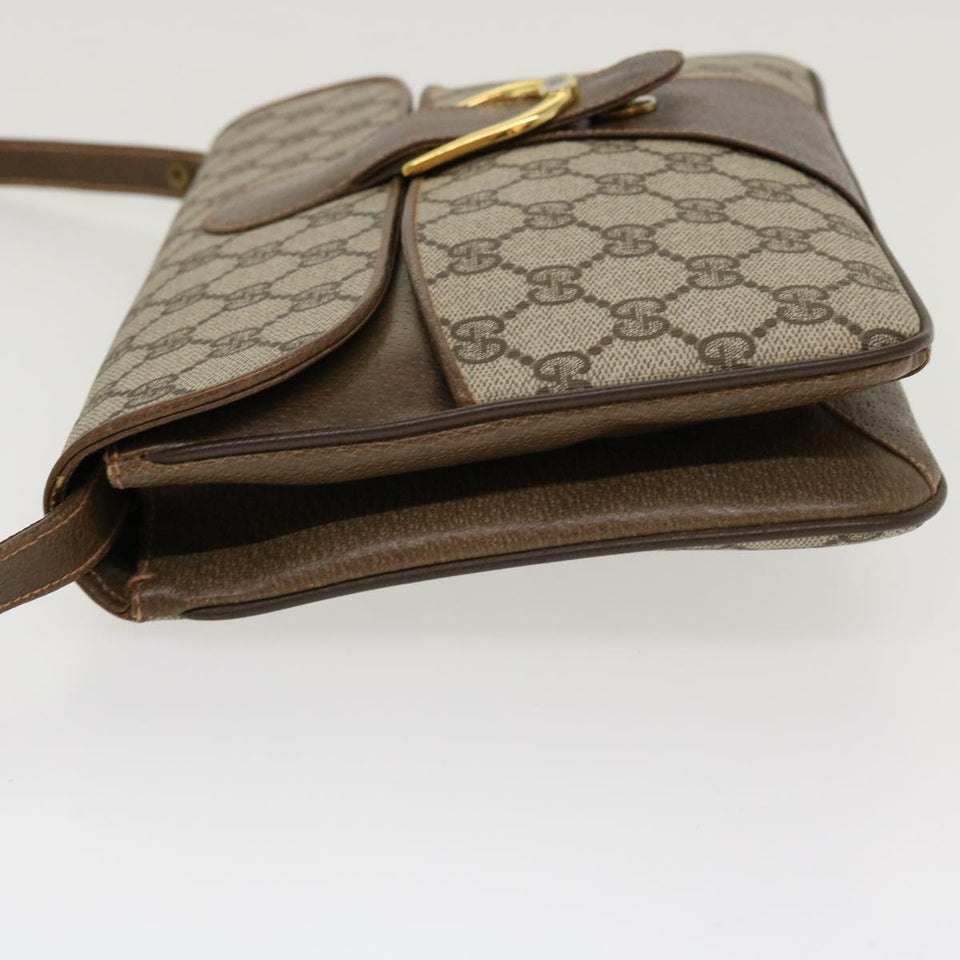 Gucci GG Canvas Shoulder Bag PVC Leather Beige yk6997B