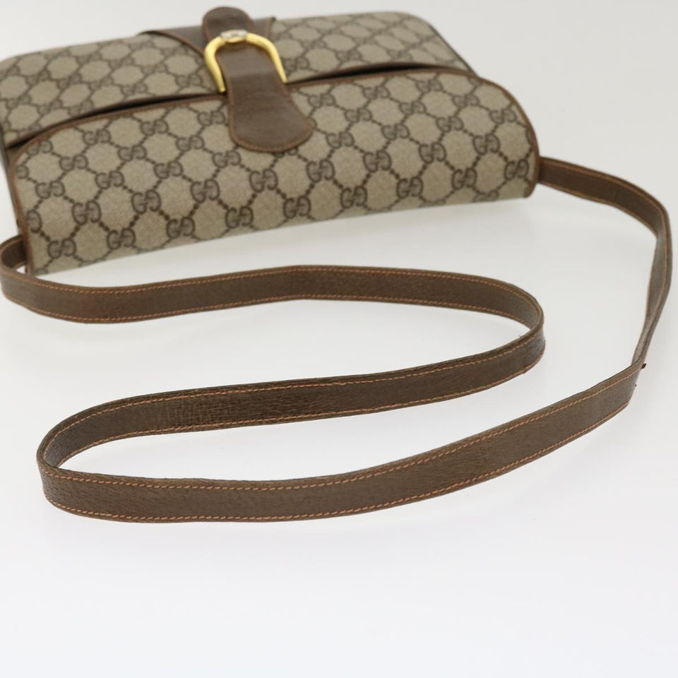 Gucci GG Canvas Shoulder Bag PVC Leather Beige yk6997B