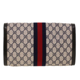 Gucci GG Canvas Sherry Line Clutch Bag Gray Red Navy 67.014.3087 yk7005B