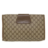 Gucci GG Canvas Web Sherry Line Clutch Bag Beige Red 89.01.031 yk7021B
