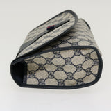 Gucci GG Canvas Sherry Line Clutch Bag Gray Red Navy 014.122 yk7022B