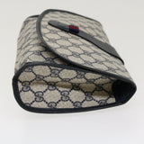 Gucci GG Canvas Sherry Line Clutch Bag Gray Red Navy 014.122 yk7022B