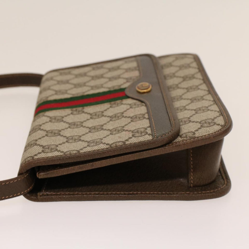 Gucci GG Canvas Web Sherry Line Shoulder Bag Beige Red Green yk7034B