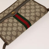 Gucci GG Canvas Web Sherry Line Shoulder Bag Beige Red Green yk7034B