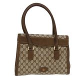 Gucci GG Canvas Hand Bag PVC Leather Beige yk7052B