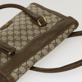 Gucci GG Canvas Hand Bag PVC Leather Beige yk7052B