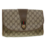 Gucci GG Canvas Web Sherry Line Clutch Bag Beige Red 89.01.030 yk7078B