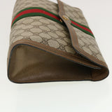 Gucci GG Canvas Web Sherry Line Clutch Bag Beige Red 89.01.007 yk7088B