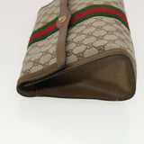 Gucci GG Canvas Web Sherry Line Clutch Bag Beige Red 89.01.007 yk7088B