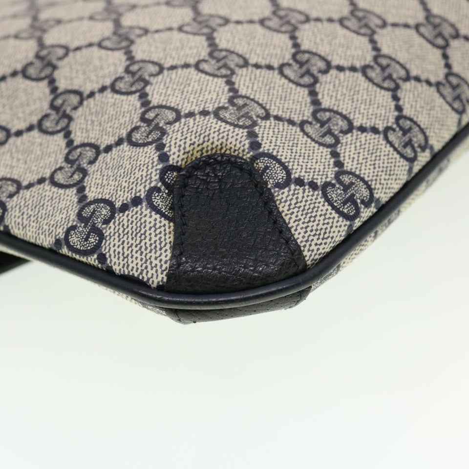 Gucci GG Canvas Clutch Bag PVC Leather Gray Navy 89.02.075 yk7122