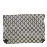 Gucci GG Canvas Clutch Bag PVC Leather Gray Navy 89.02.075 yk7122