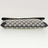 Gucci GG Canvas Clutch Bag PVC Leather Gray Navy 89.02.075 yk7122