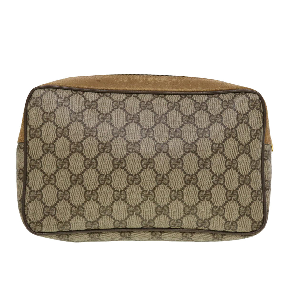 Gucci GG Canvas Clutch Bag PVC Leather Beige 89.01.044 yk7129