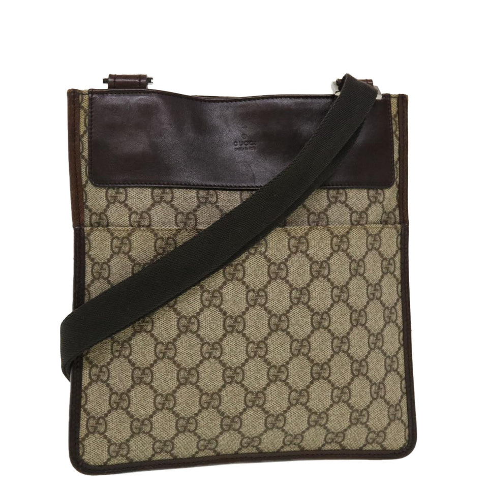 Gucci GG Canvas Shoulder Bag PVC Leather Beige 27639 yk7163
