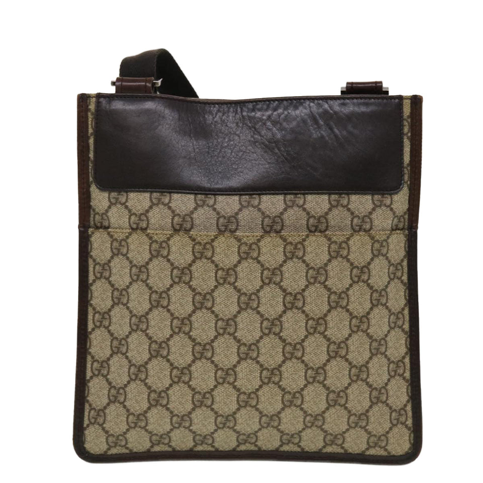 Gucci GG Canvas Shoulder Bag PVC Leather Beige 27639 yk7163
