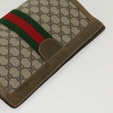 Gucci GG Canvas Web Sherry Line Clutch Bag Beige Red Green yk7165