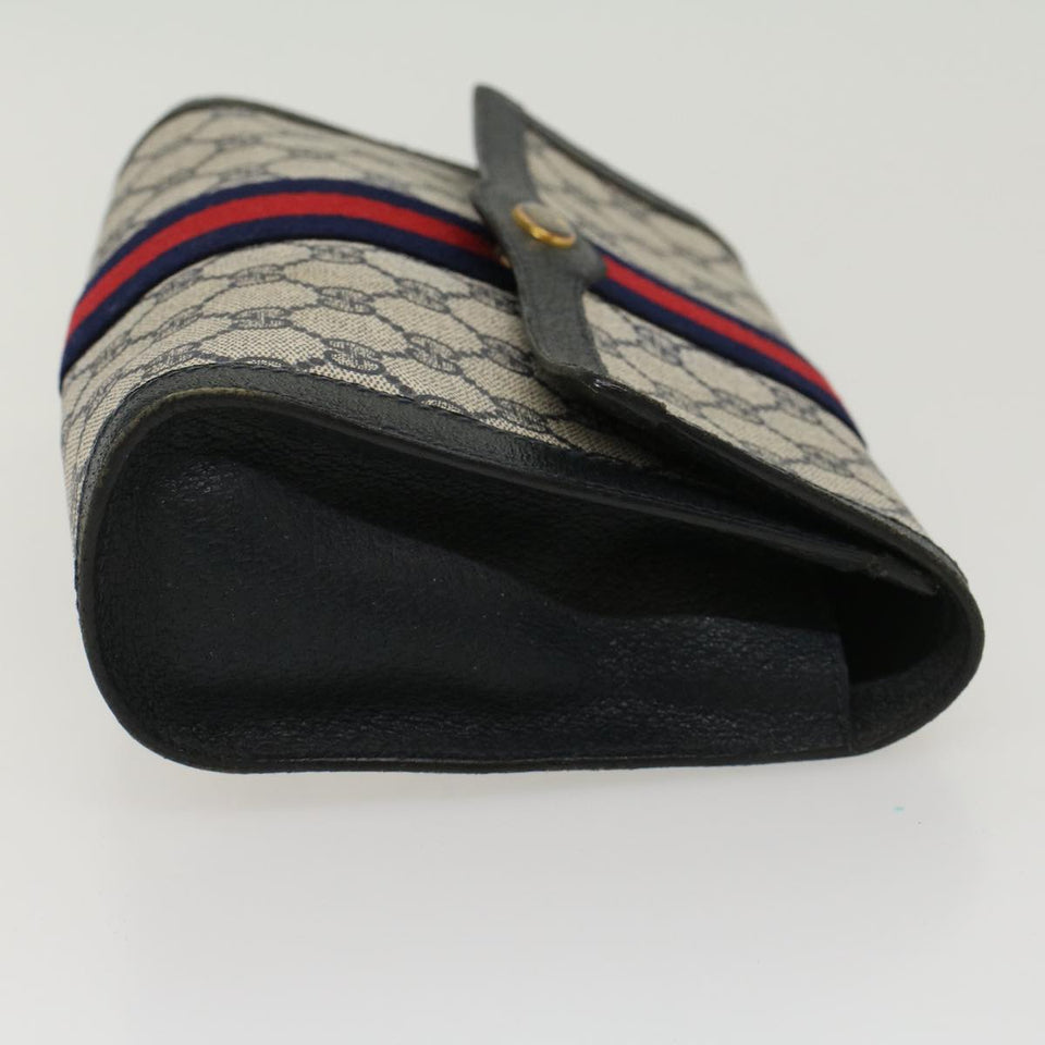 Gucci GG Canvas Sherry Line Clutch Bag PVC Leather Gray Red Navy yk7169
