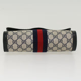 Gucci GG Canvas Sherry Line Clutch Bag PVC Leather Gray Red Navy yk7169
