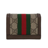 Gucci GG Canvas Web Sherry Line Ofidia Wallet Beige Red Green 523155 yk7191
