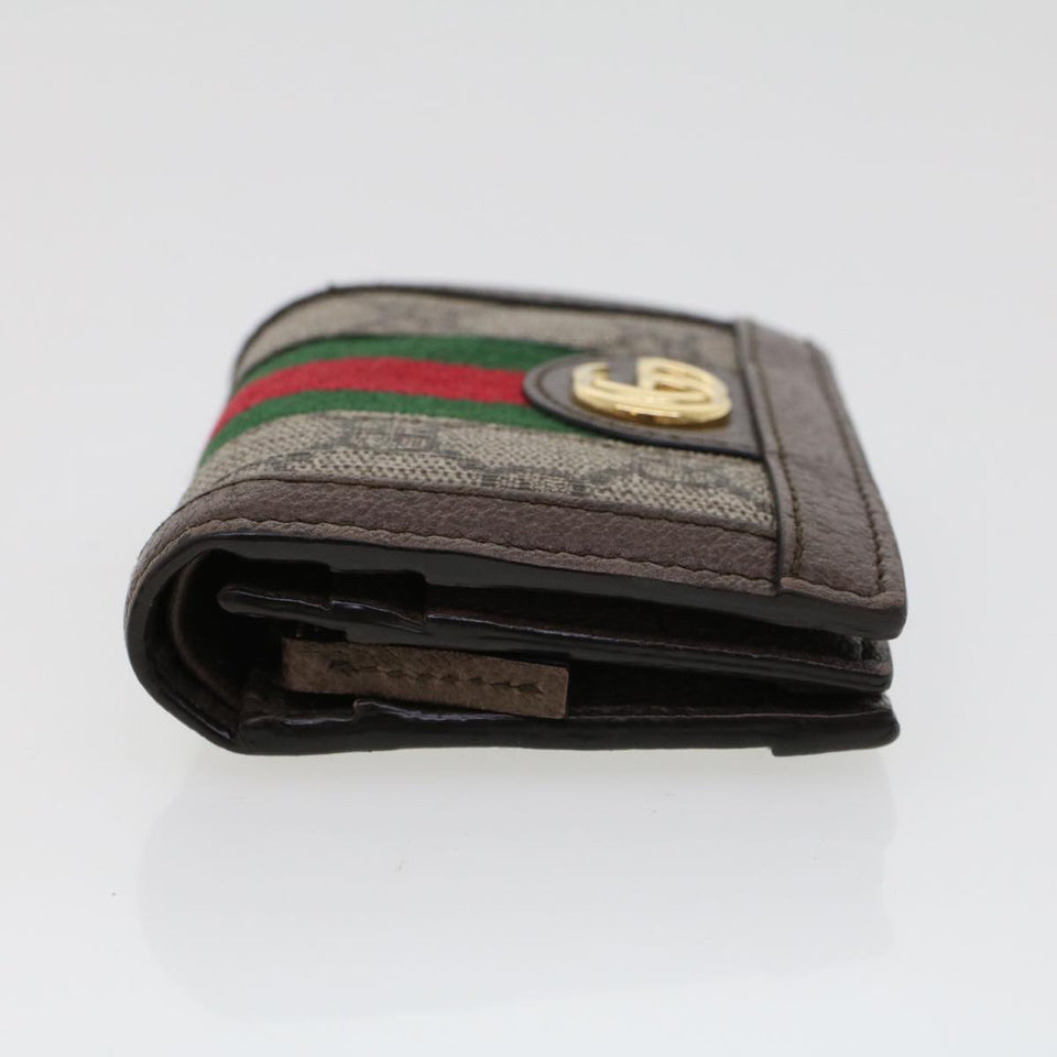 Gucci GG Canvas Web Sherry Line Ofidia Wallet Beige Red Green 523155 yk7191