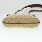 Gucci GG Canvas Shoulder Bag Leather Beige 115514 yk7361
