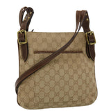 Gucci GG Canvas Shoulder Bag Leather Beige 115514 yk7361