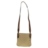 Gucci GG Canvas Shoulder Bag Leather Beige 115514 yk7361