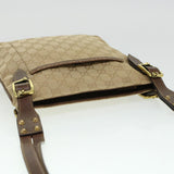 Gucci GG Canvas Shoulder Bag Leather Beige 115514 yk7361
