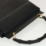 Gucci Bamboo Hand Bag Leather Black 001.3444.1887 yk7365B