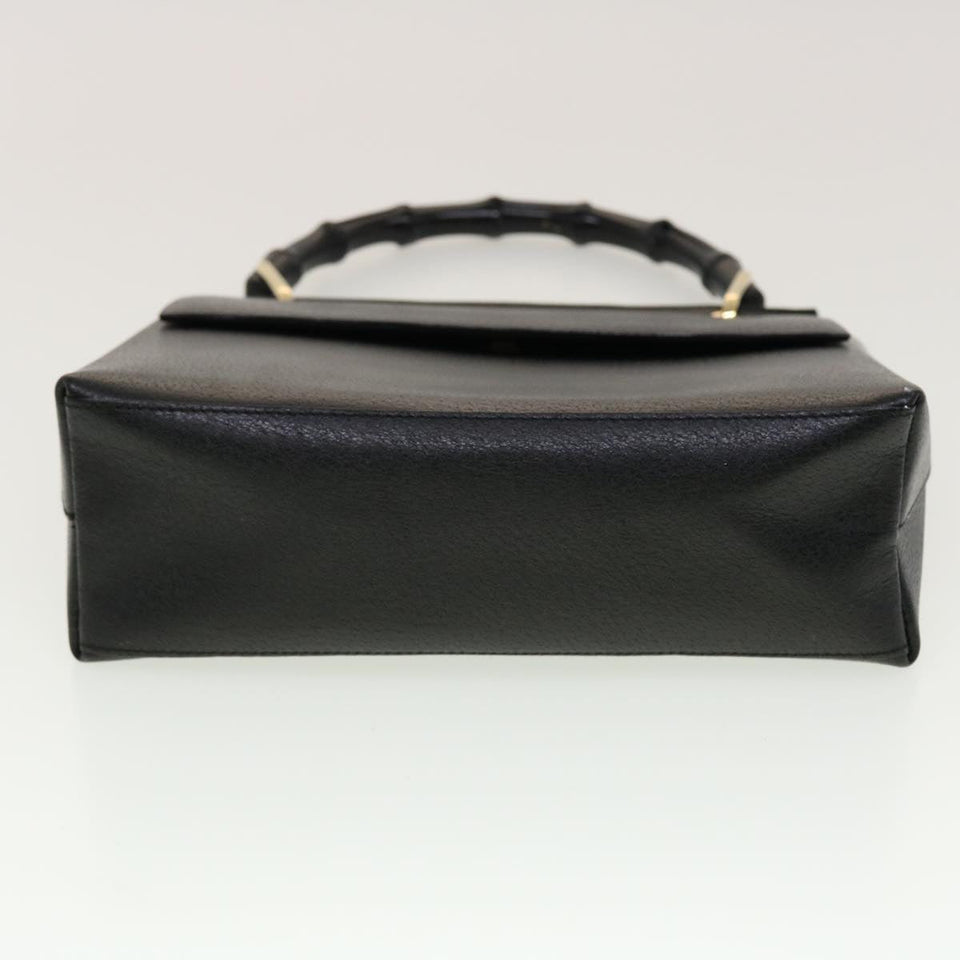 Gucci Bamboo Hand Bag Leather Black 001.3444.1887 yk7365B