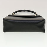 Gucci Bamboo Hand Bag Leather Black 001.3444.1887 yk7365B