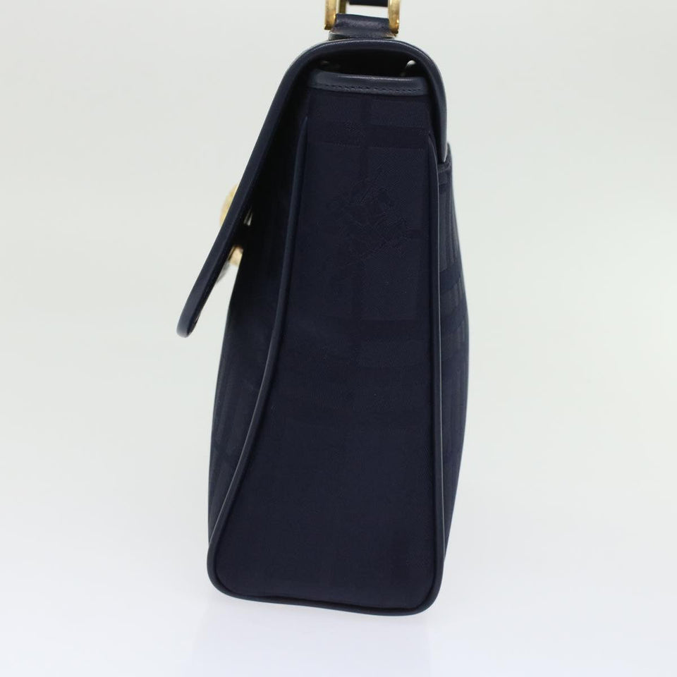 Luxury BurberrySs Nova Check Hand Bag Nylon Leather Blue Auth yk7428