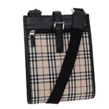 Luxury Burberry Nova Check Shoulder Bag Canvas Beige Black Red Auth yk7666B