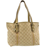 Gucci Web Sherry Line GG Canvas Tote Bag Beige Pink gold yt703